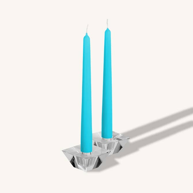 Turquoise Taper Candles - 12 Inch - 4 Pack