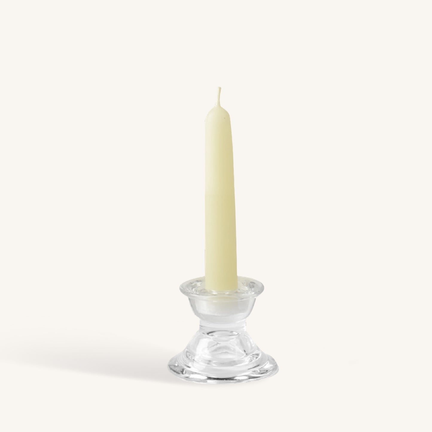 White beeswax taper candle, 6 inch, pack of 2