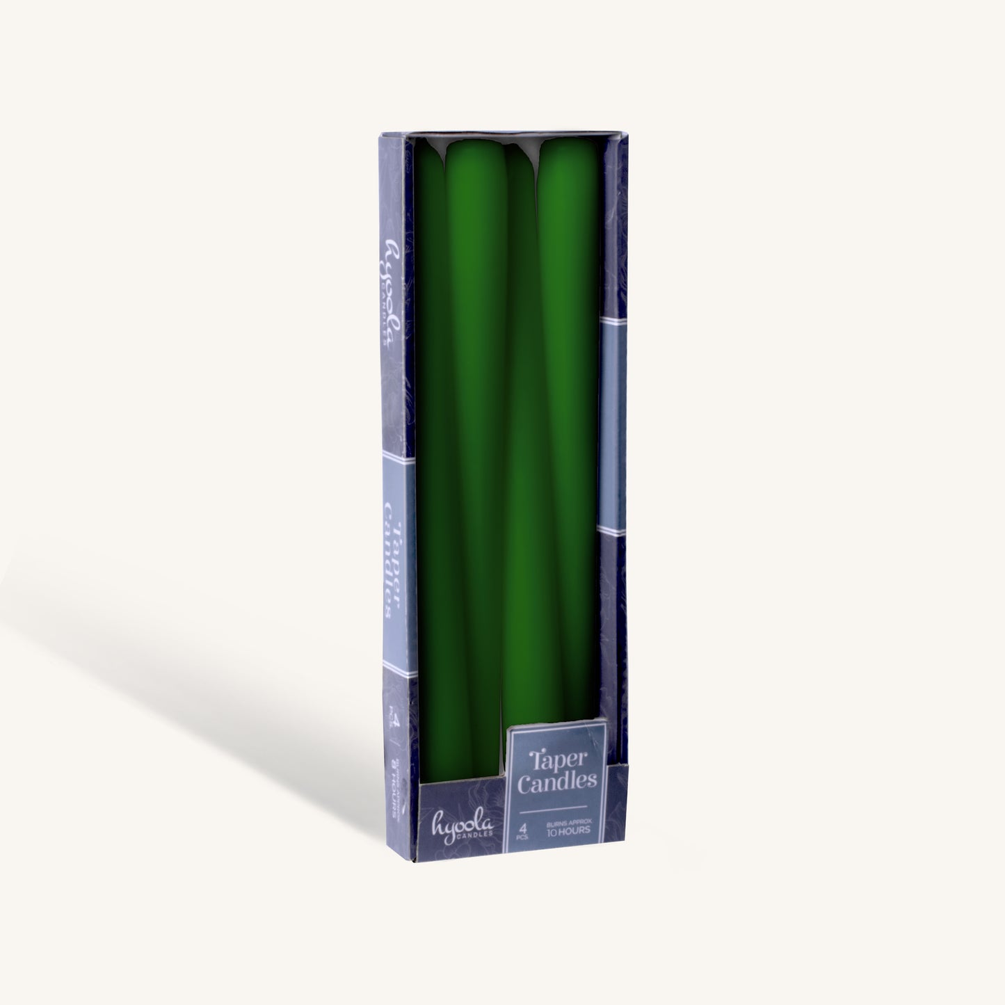 Hunter green taper candle, 12 inch, pack of 4