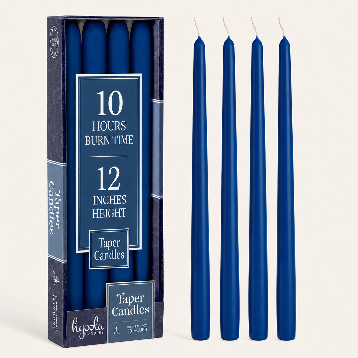 Midnight Blue Taper Candles - 12 Inch - 4 Pack