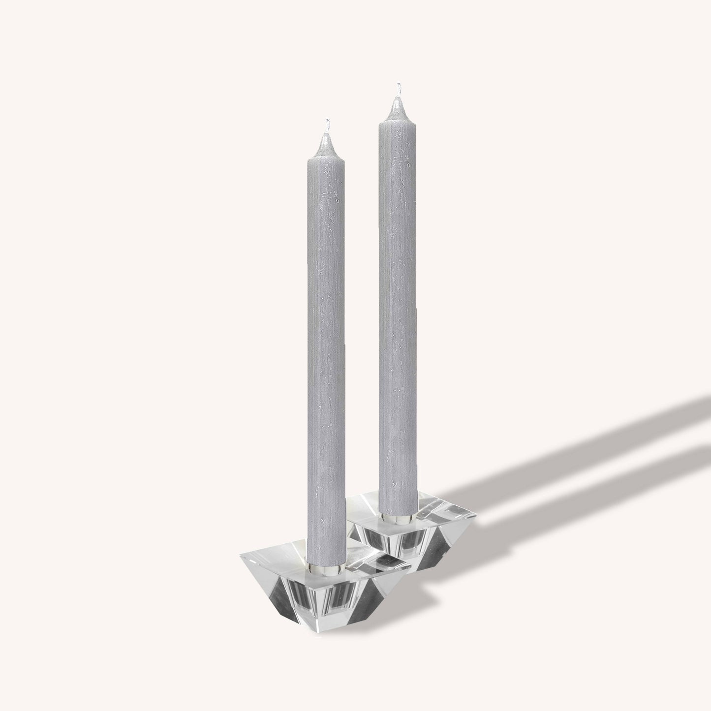 Silver Grey Rustic Candles - 10 Inch - 12 Pack