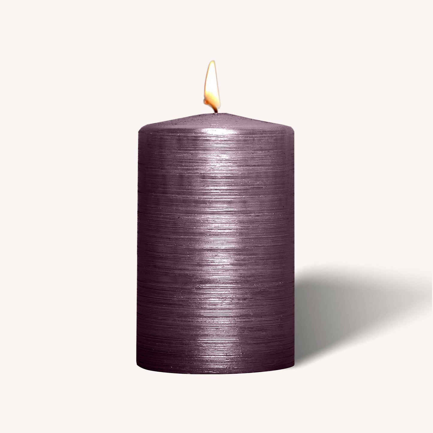 Brushed Metallic Pillar Candles - Purple - 2.5" x 4" - 6 Pk