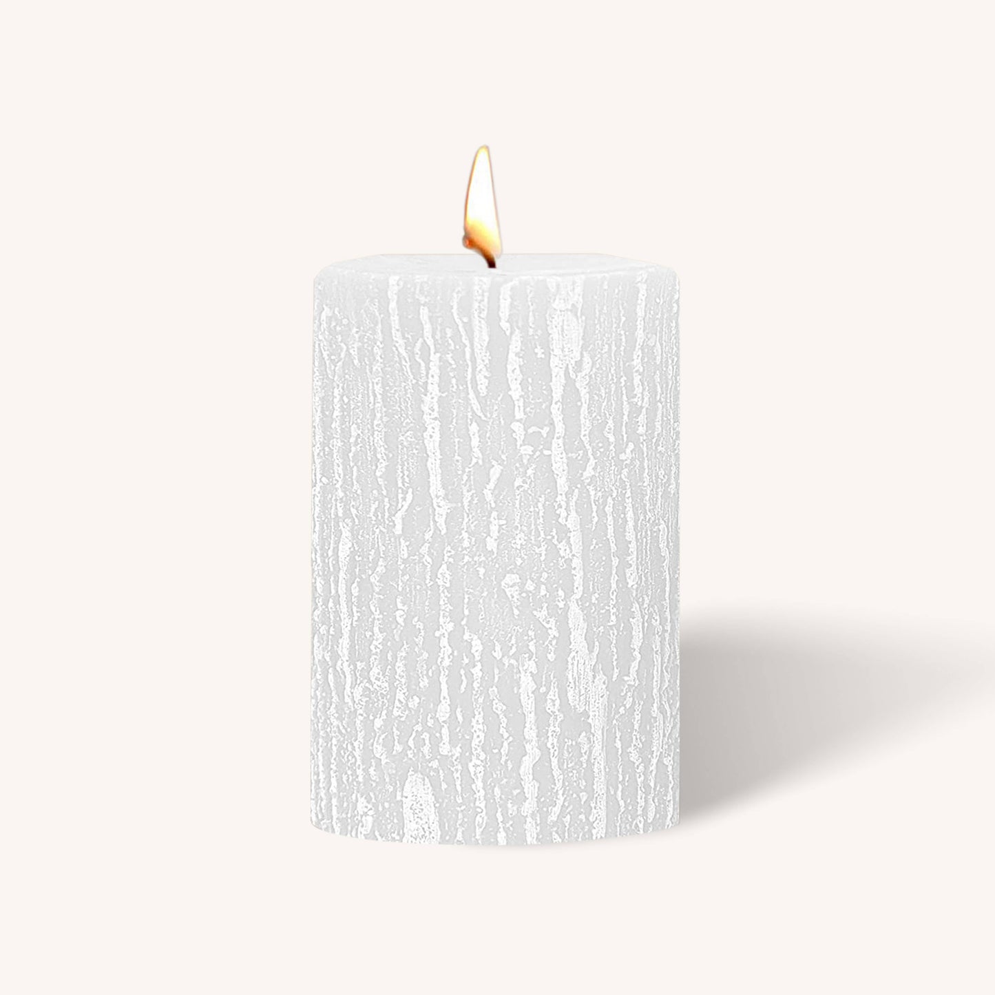 White rustic pillar candle, 2.5 inch by 3 inch, pack of 6