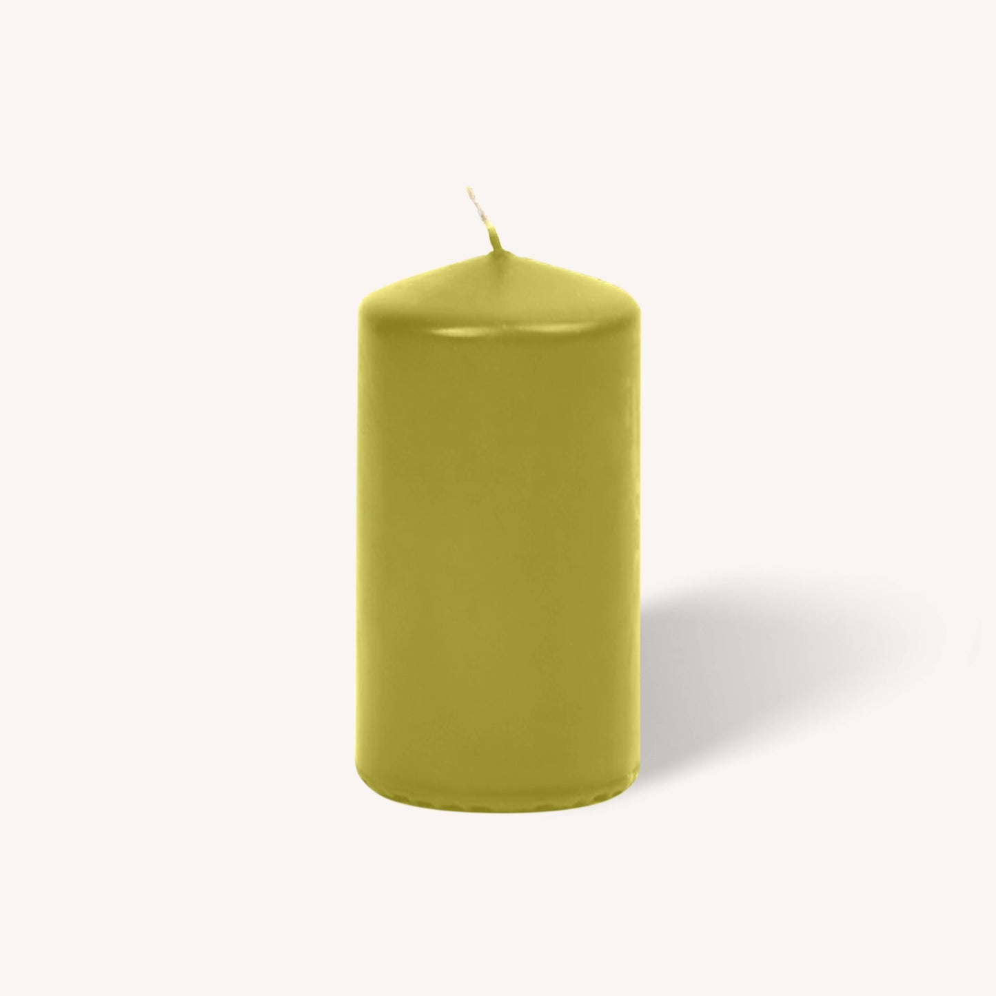 Olive Green Pillar Candles - 3" x 6" - 6 Pack