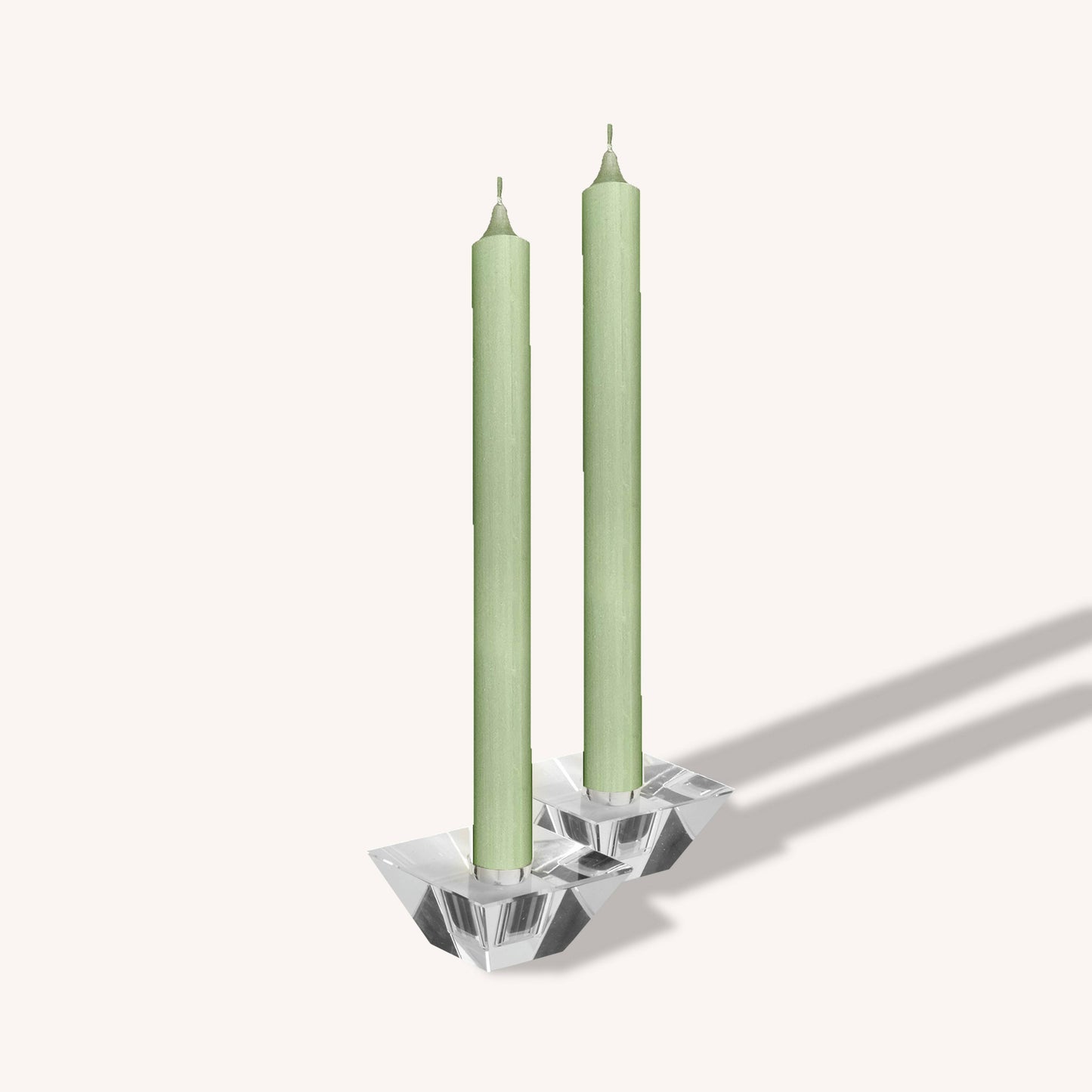 Soft Green Rustic Candles - 10 Inch - 12 Pack