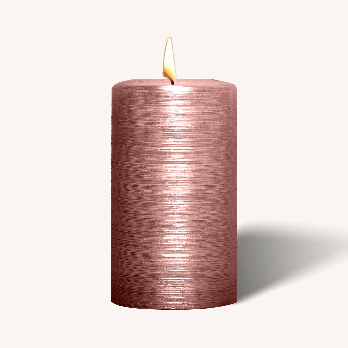 Brushed Metallic Pillar Candles - Rose - 2.7" x 5" - 6 Pack