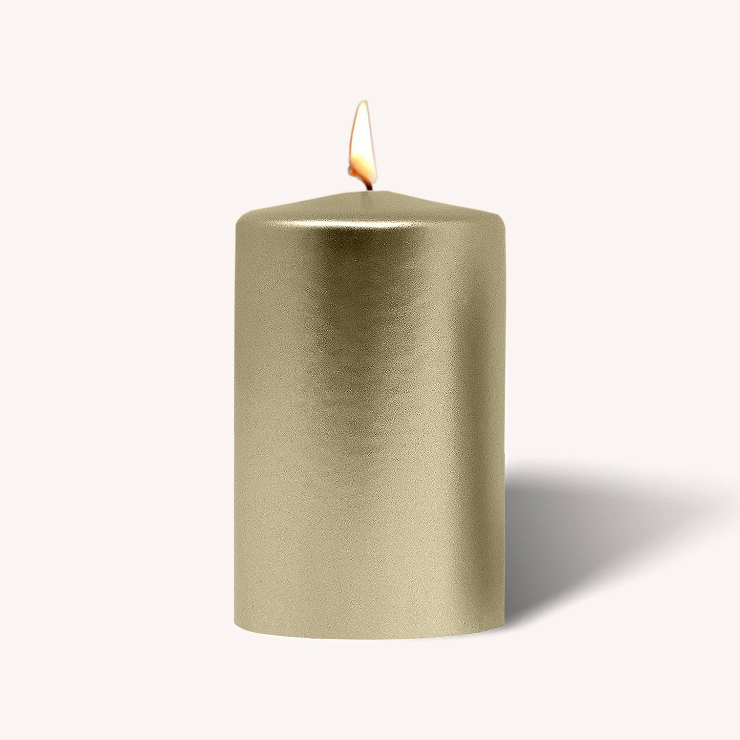 Metallic Cream Gold Pillar Candle - 2.5 x 4" - 6 Pack