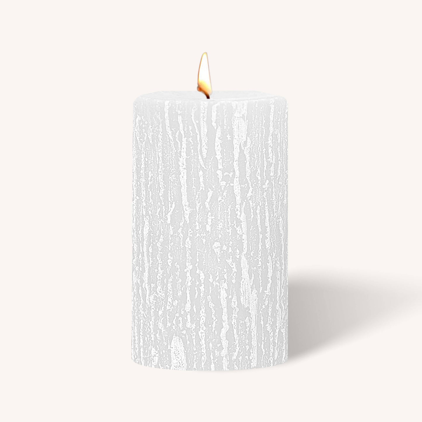 White rustic pillar candle, 3 inch by 5 inch, pack of 6