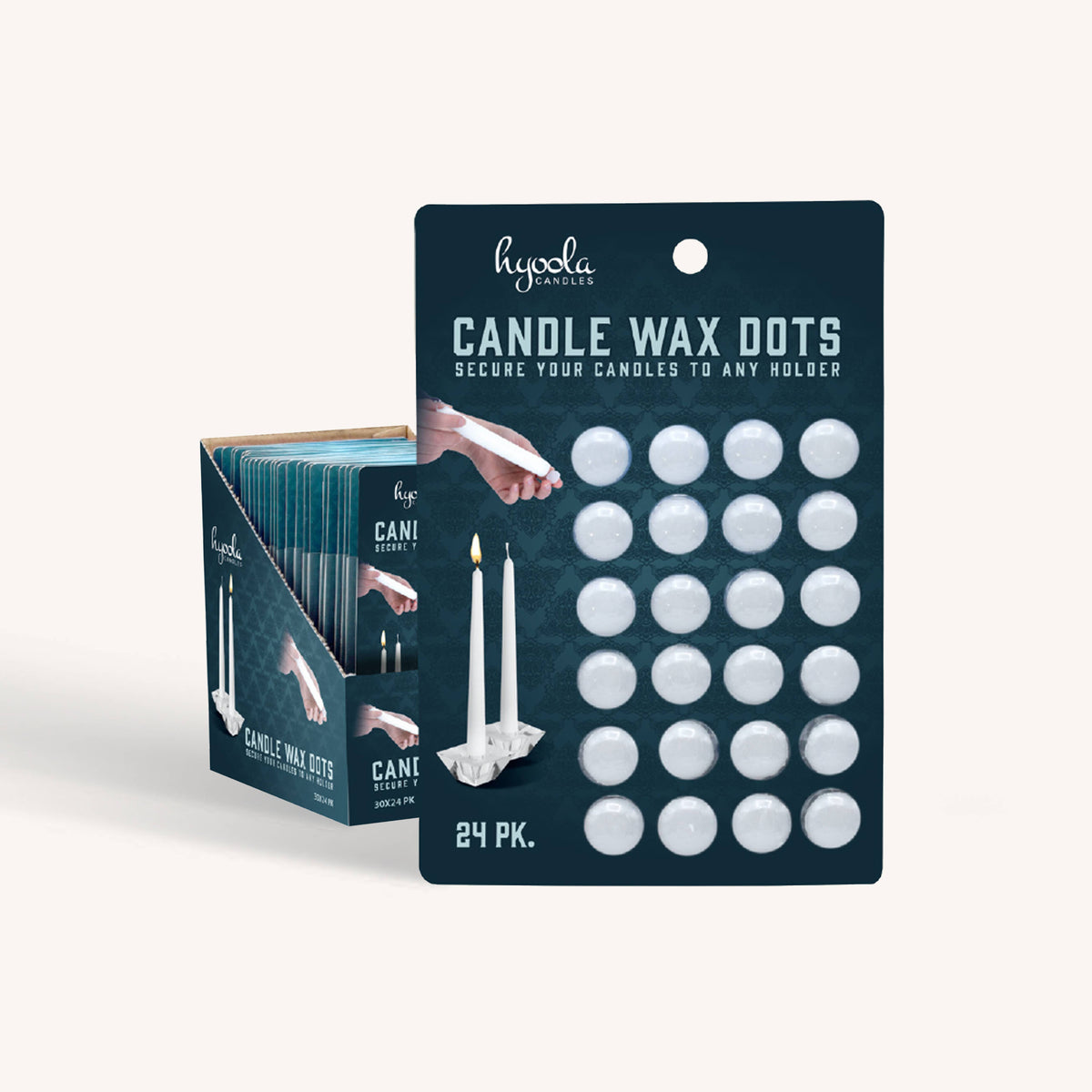 Candle Sticky Wax Dots 24 Pack