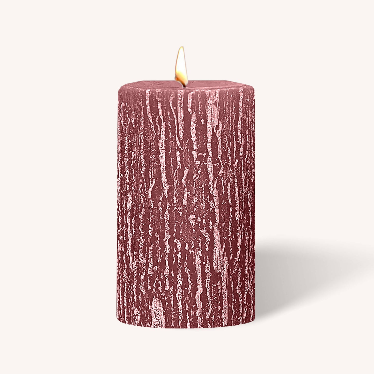 Antique rose pillar candle, 3 inch by 5 inch, pack of 6