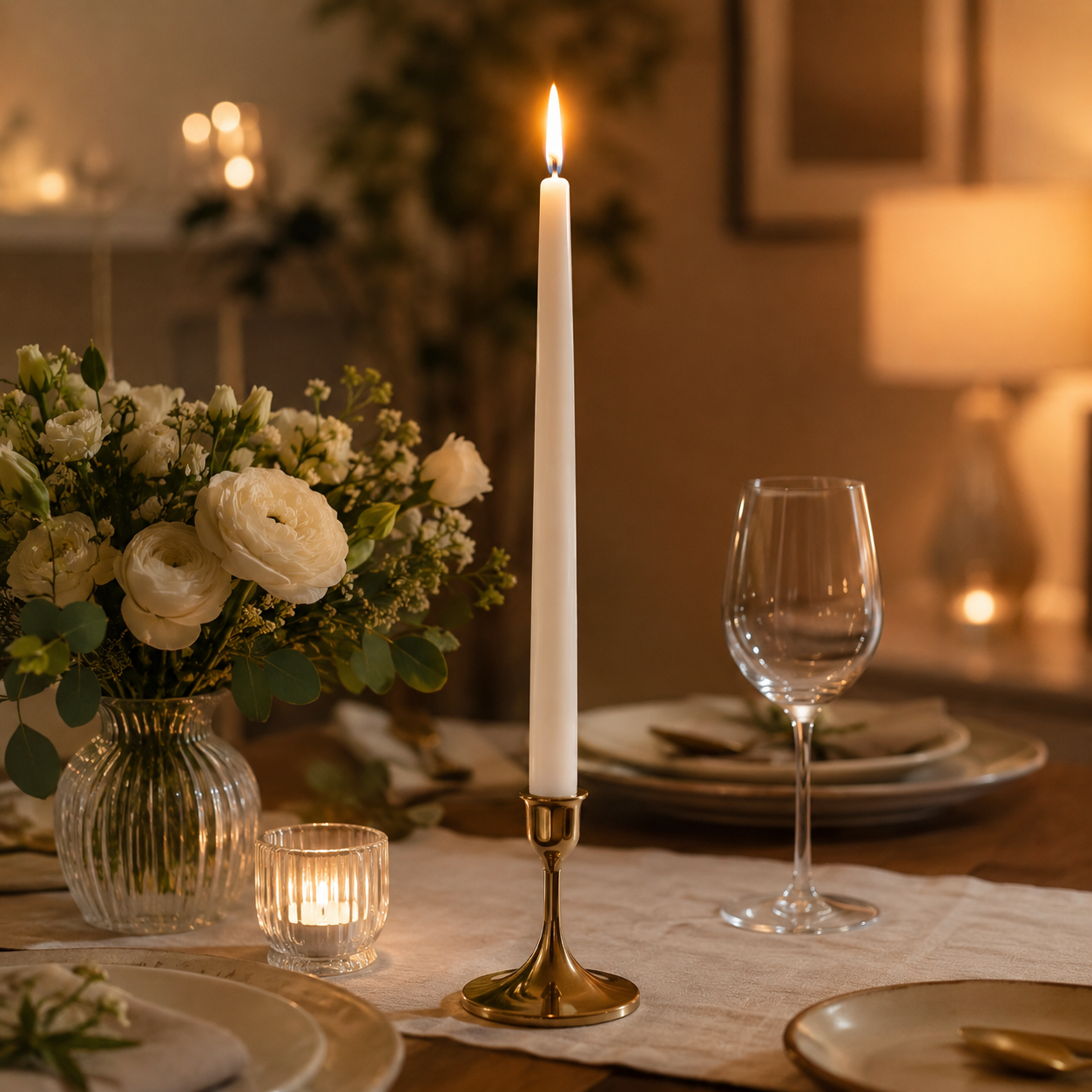 White Taper Candles - 12 Inch - 12 Pack
