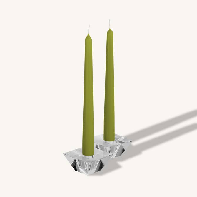 Olive Green Taper Candles - 10 Inch - 4 Pack