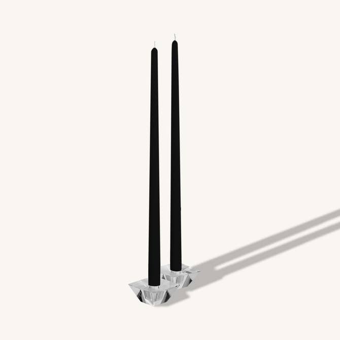 Black giant taper candle, 20 inch, pack of 8