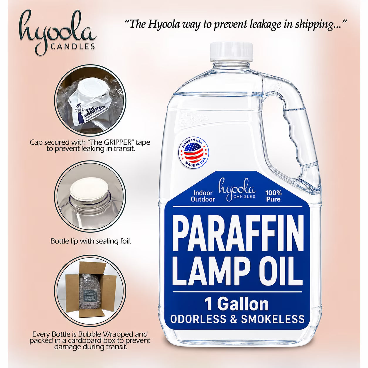 Liquid Paraffin Lamp Oil Odorless Clean Burn And Smokeless- 1 Gallon