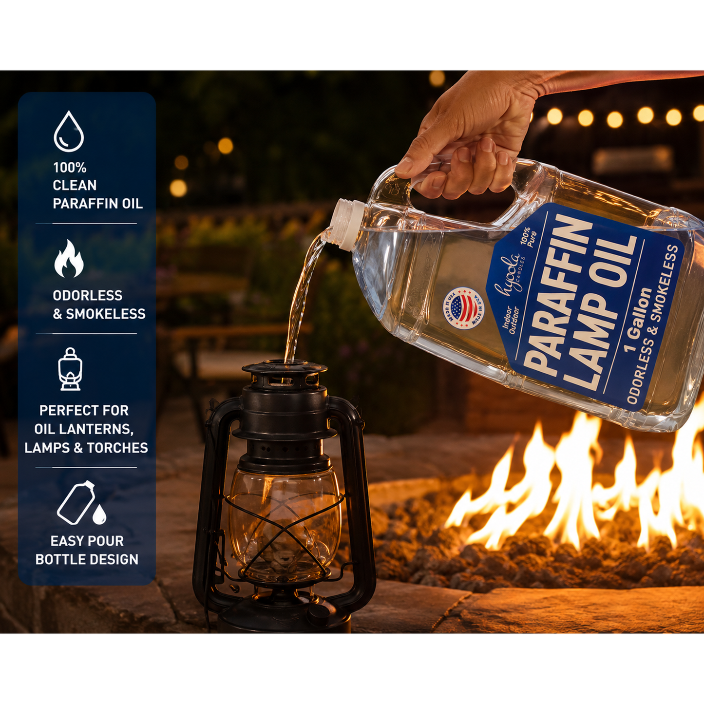 Liquid Paraffin Lamp Oil Odorless Clean Burn And Smokeless- 1 Gallon