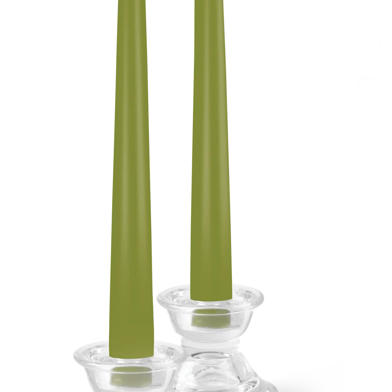 Olive Taper Candles - 14 Inch - 12 Pack