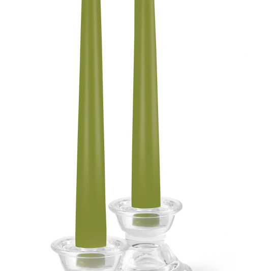 Olive Taper Candles - 14 Inch - 12 Pack