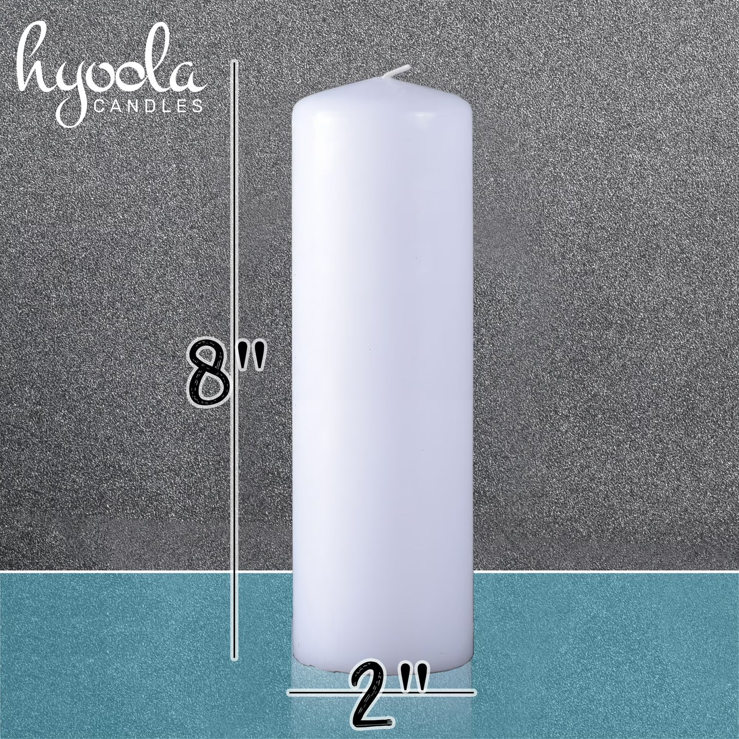 White Pillar Candles - 2" x 8" - 4 Pack