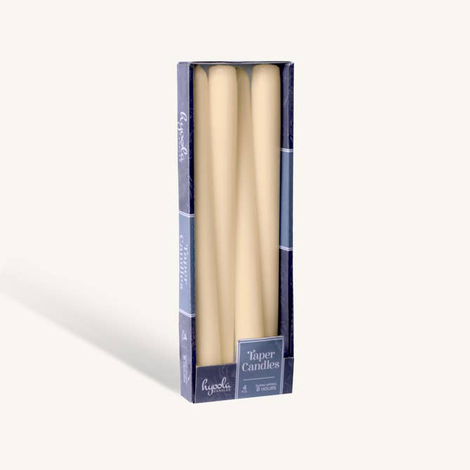 Cream Taper Candles - 10 Inch - 4 Pack