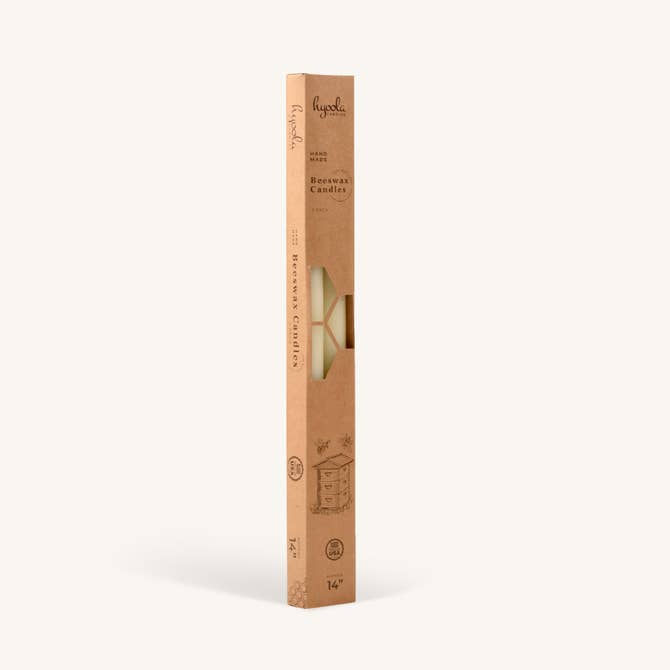 White Beeswax Candles - 14 inch - 2 Pack