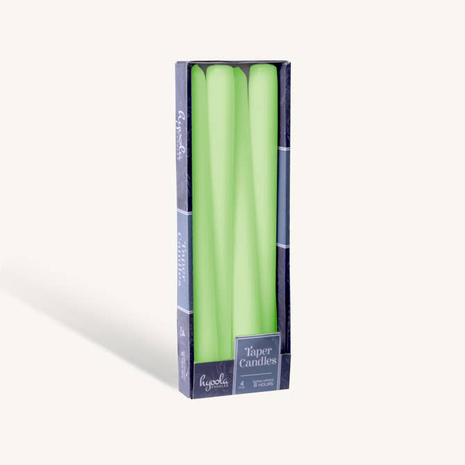 Celery Green Taper Candles - 10 Inch - 4 Pack