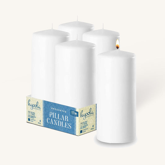 White pillar candle, 2 inch by 6 inch, pack of 4