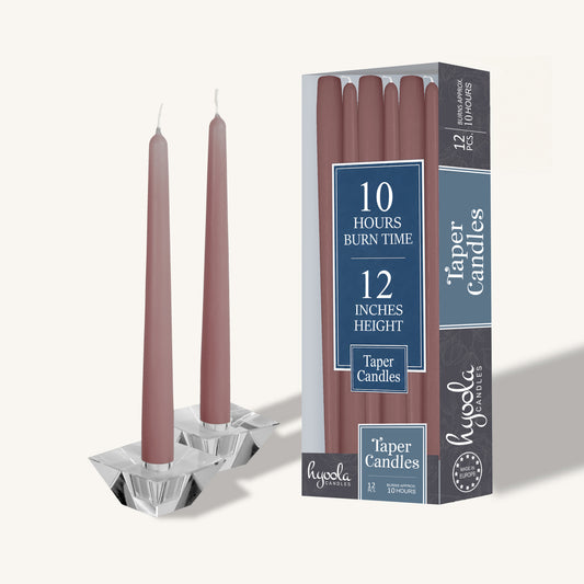 Lavender purple taper candle, 12 inch, pack of 12
