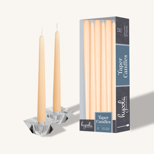 Cream taper candle, 14 inch, pack of 12