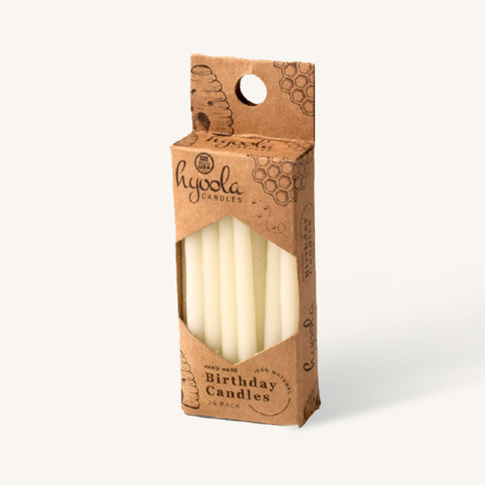 White beeswax birthday candle, 2.75 inch, pack of 24