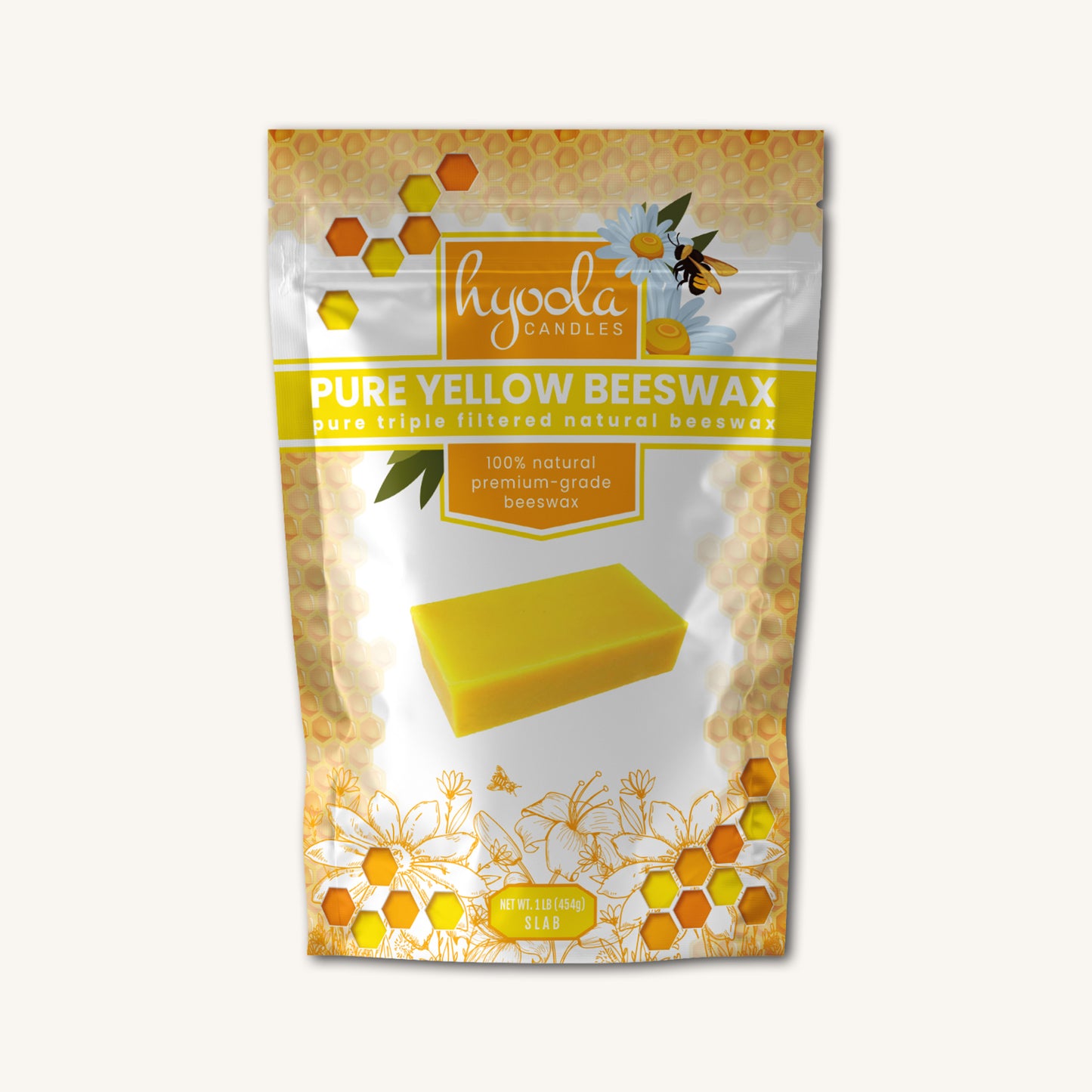 Yellow beeswax block, 1 pound