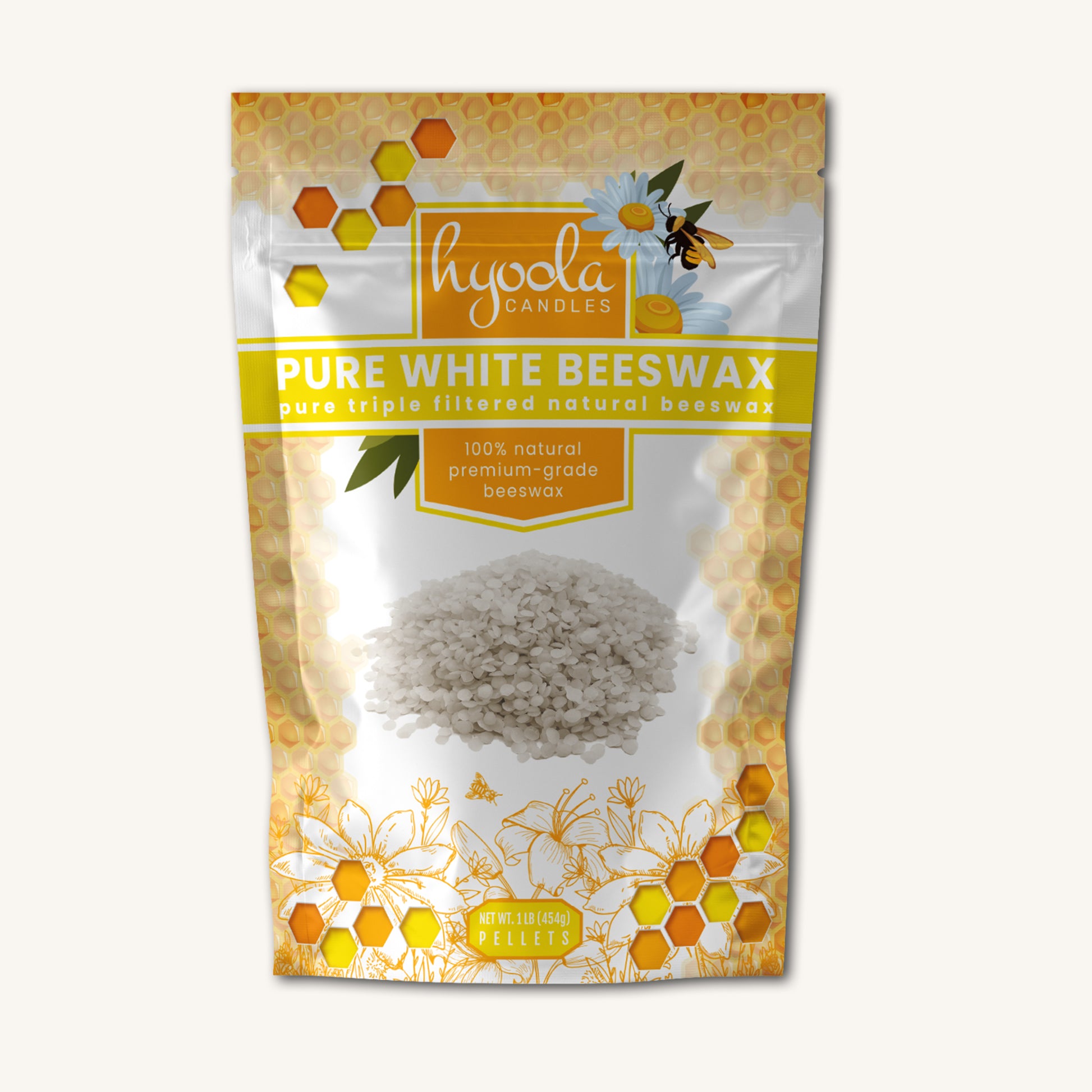 White beeswax pellets, 1 pound bag