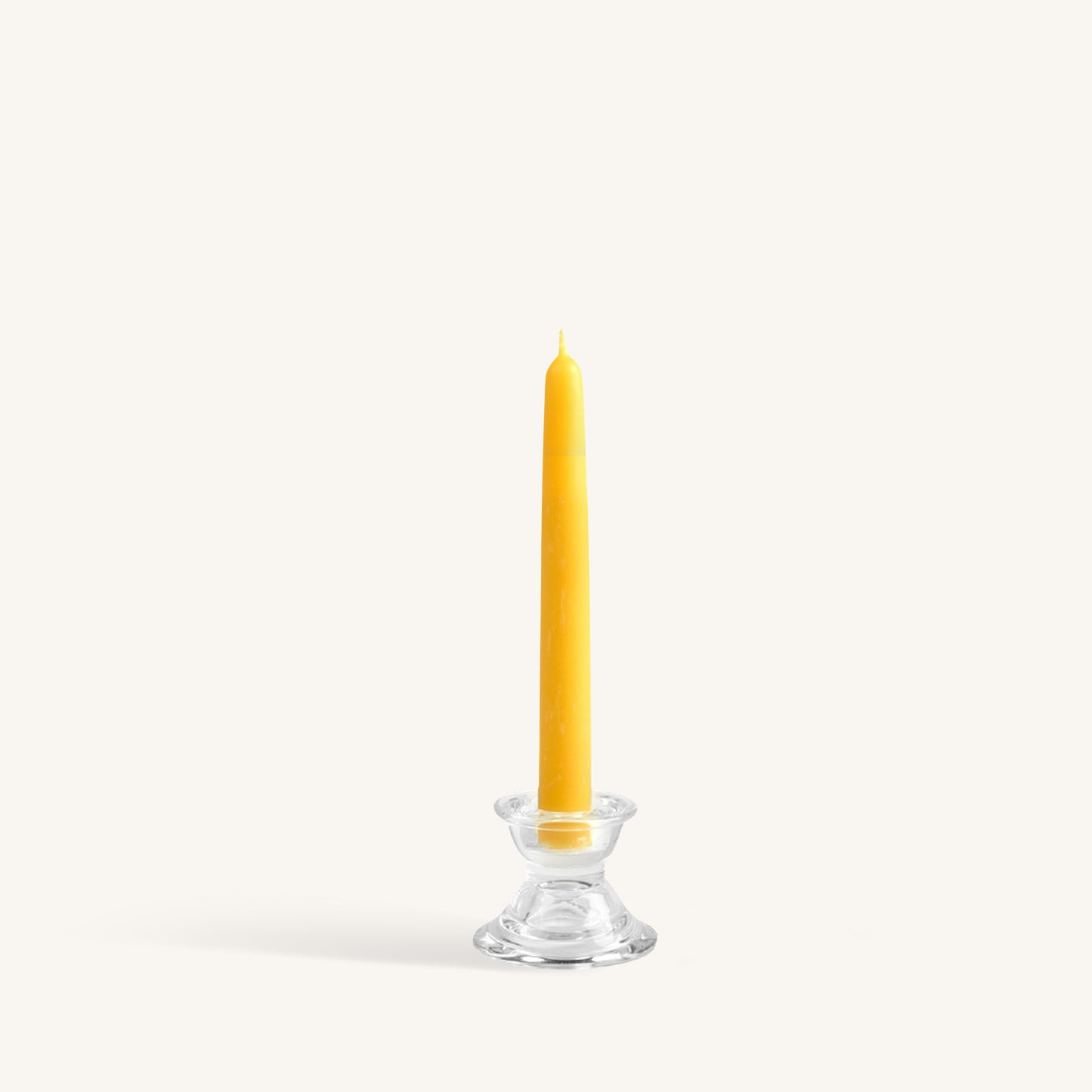 Yellow beeswax taper candle, 8 inch, pack of 2