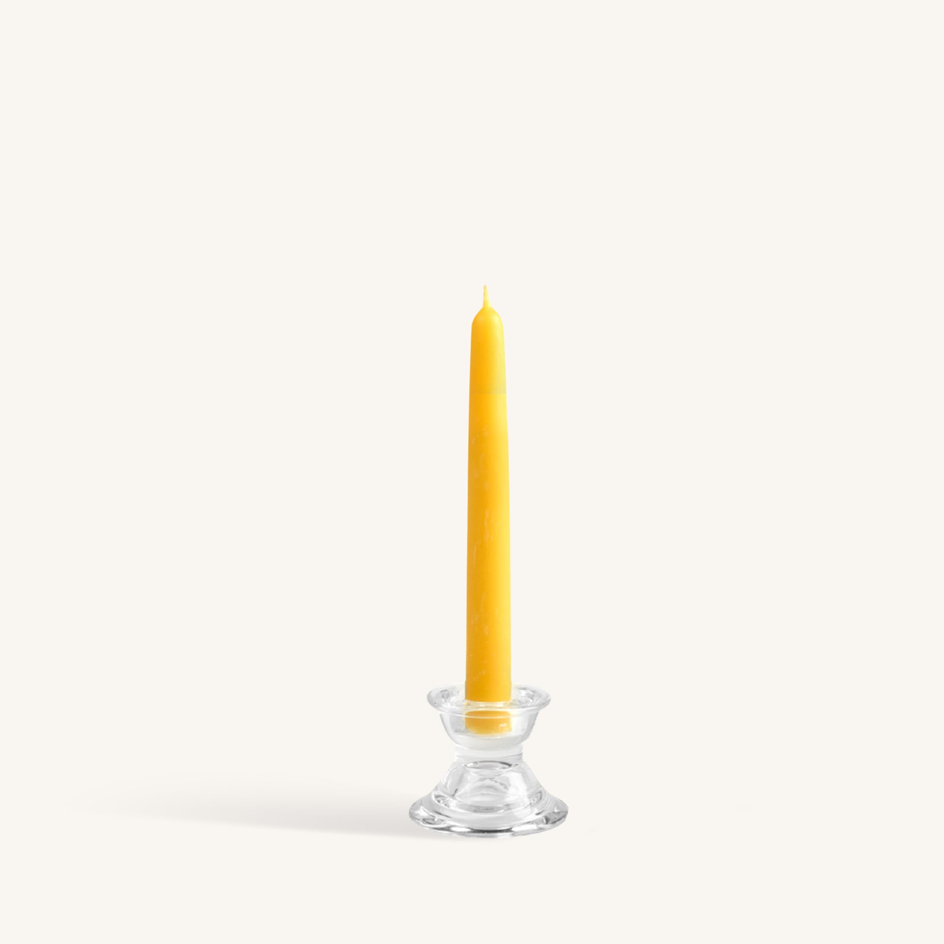 Yellow beeswax taper candle, 8 inch, pack of 2