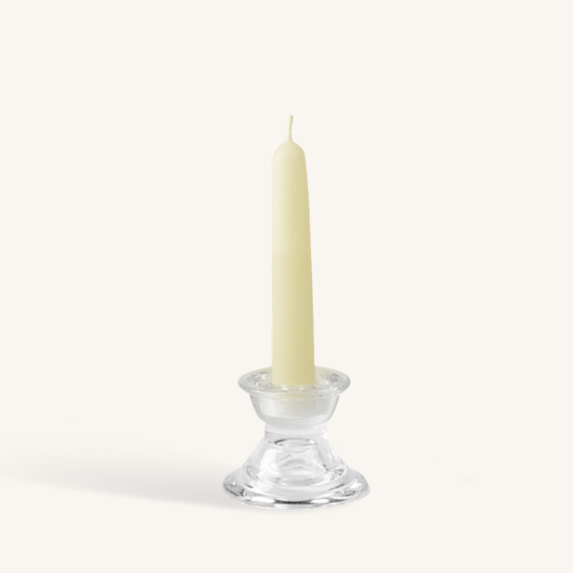 White beeswax taper candle, 6 inch, pack of 2