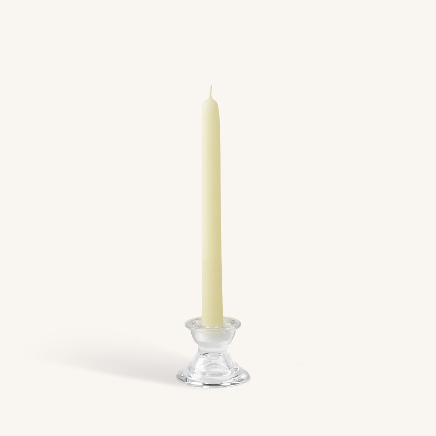 White beeswax taper candle, 10 inch, pack of 2