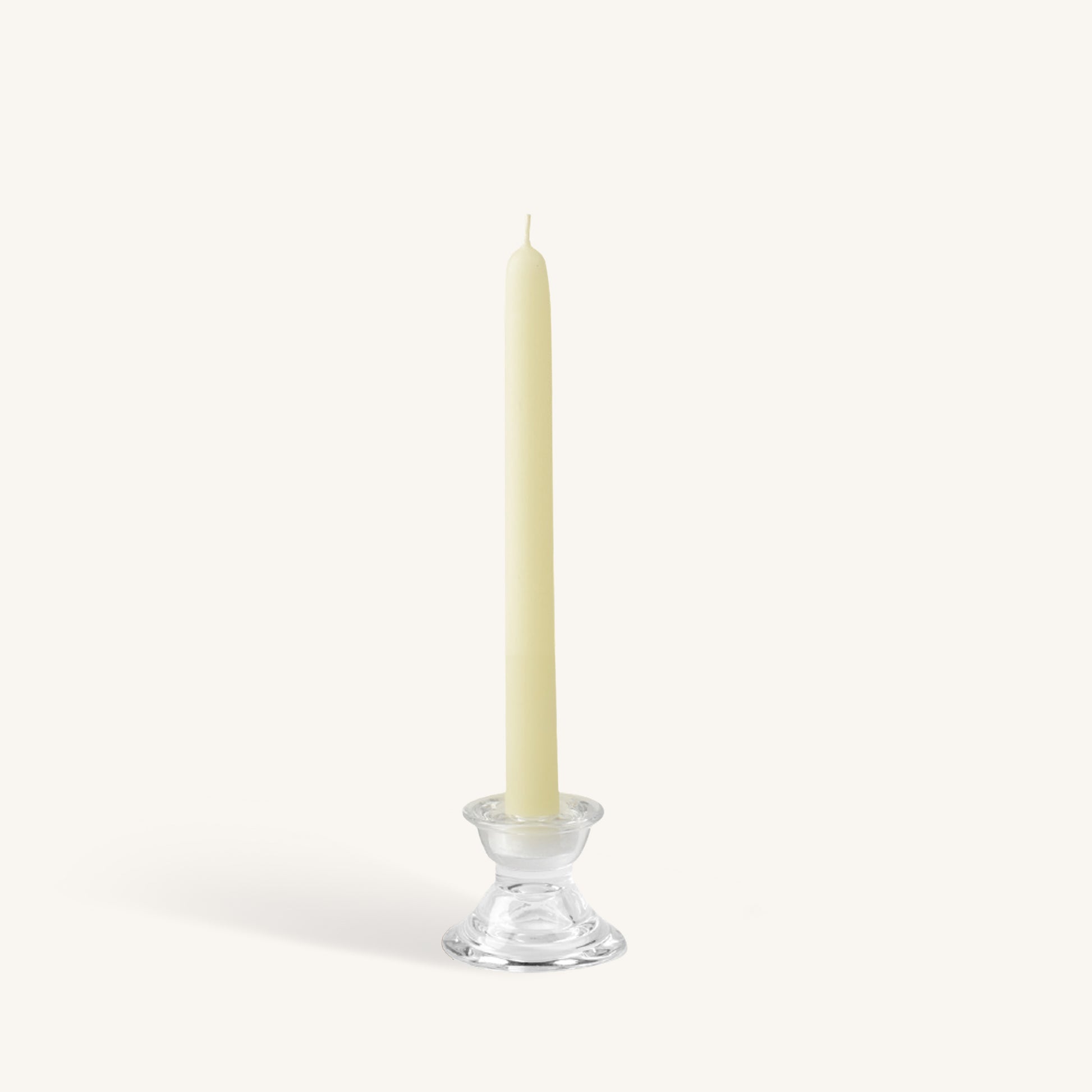 White beeswax taper candle, 10 inch, pack of 2