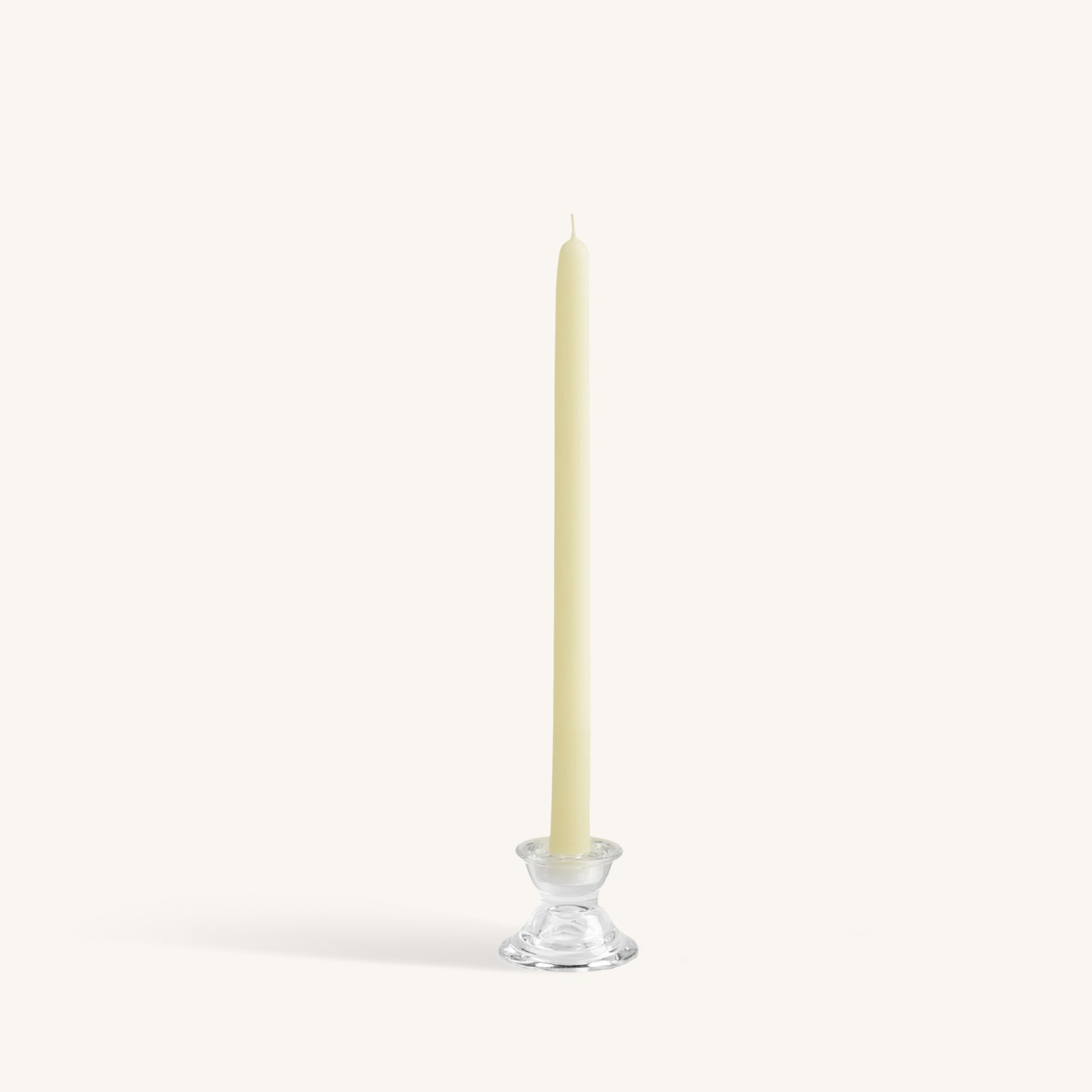 White beeswax taper candle, 14 inch, pack of 2