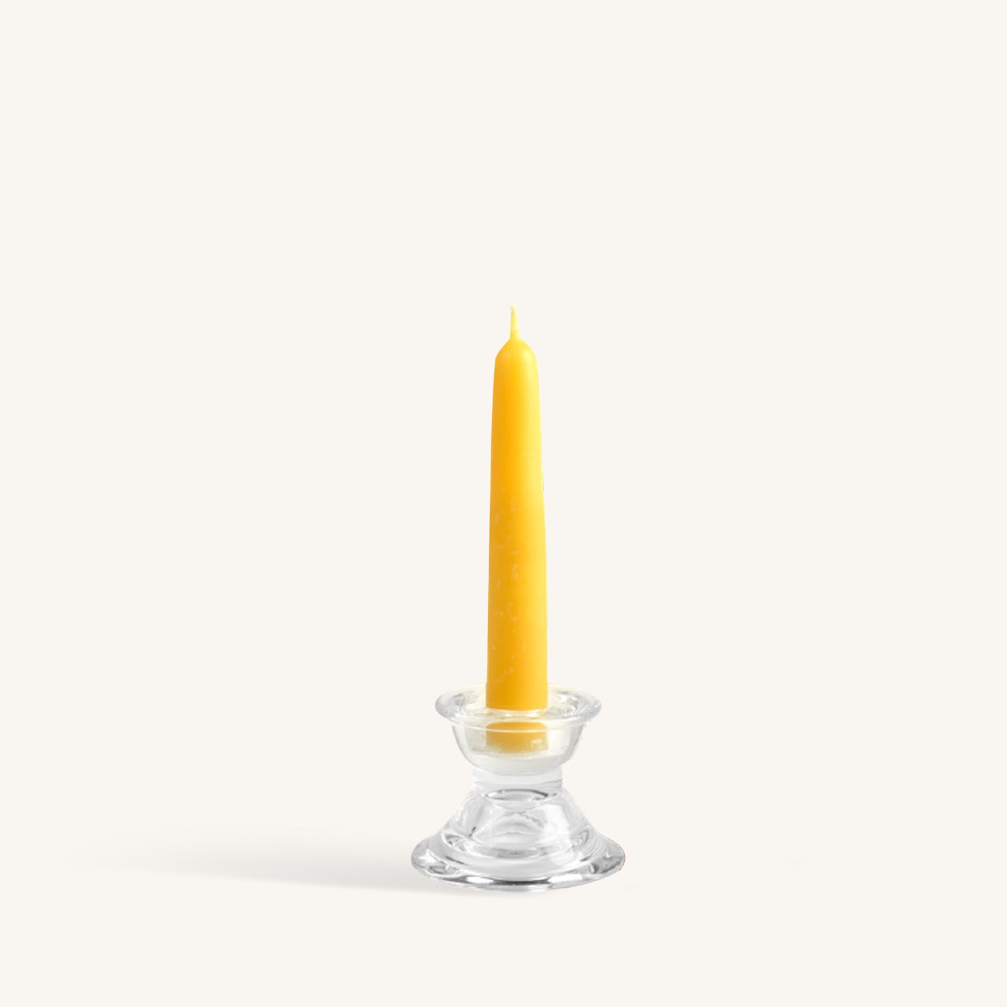 Yellow beeswax taper candle, 6 inch, pack of 4