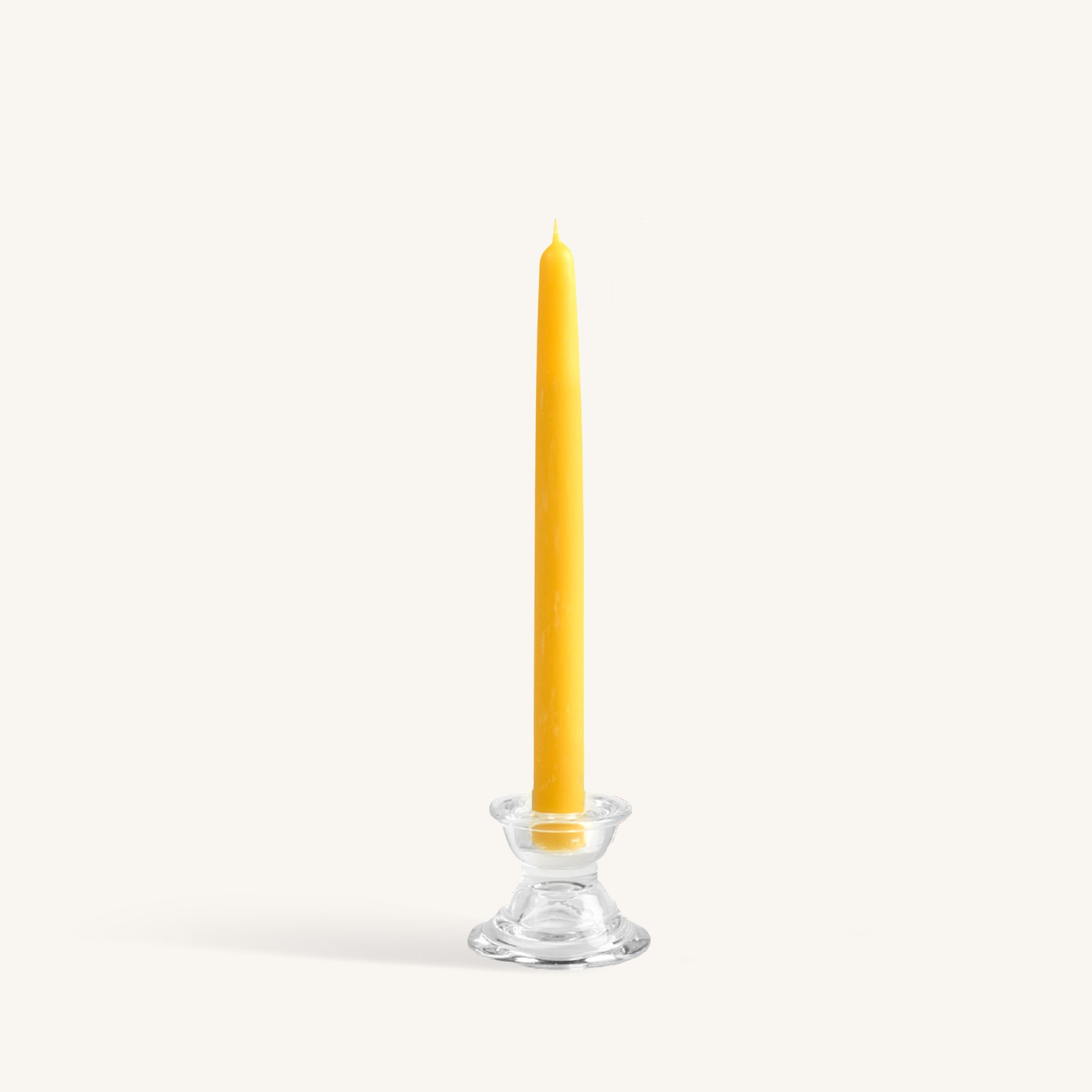 Yellow beeswax taper candle, 10 inch, pack of 4