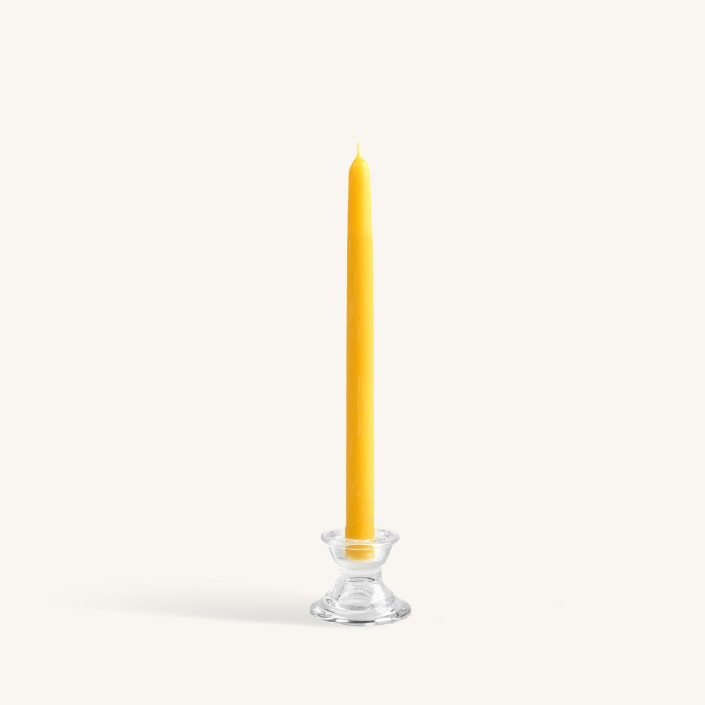 Yellow beeswax taper candle, 12 inch, pack of 4