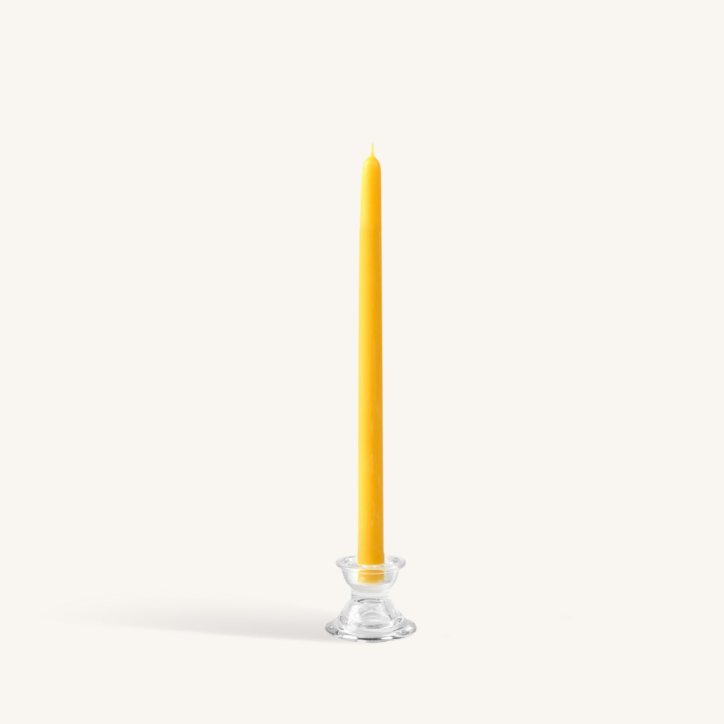 Yellow beeswax taper candle, 14 inch, pack of 4