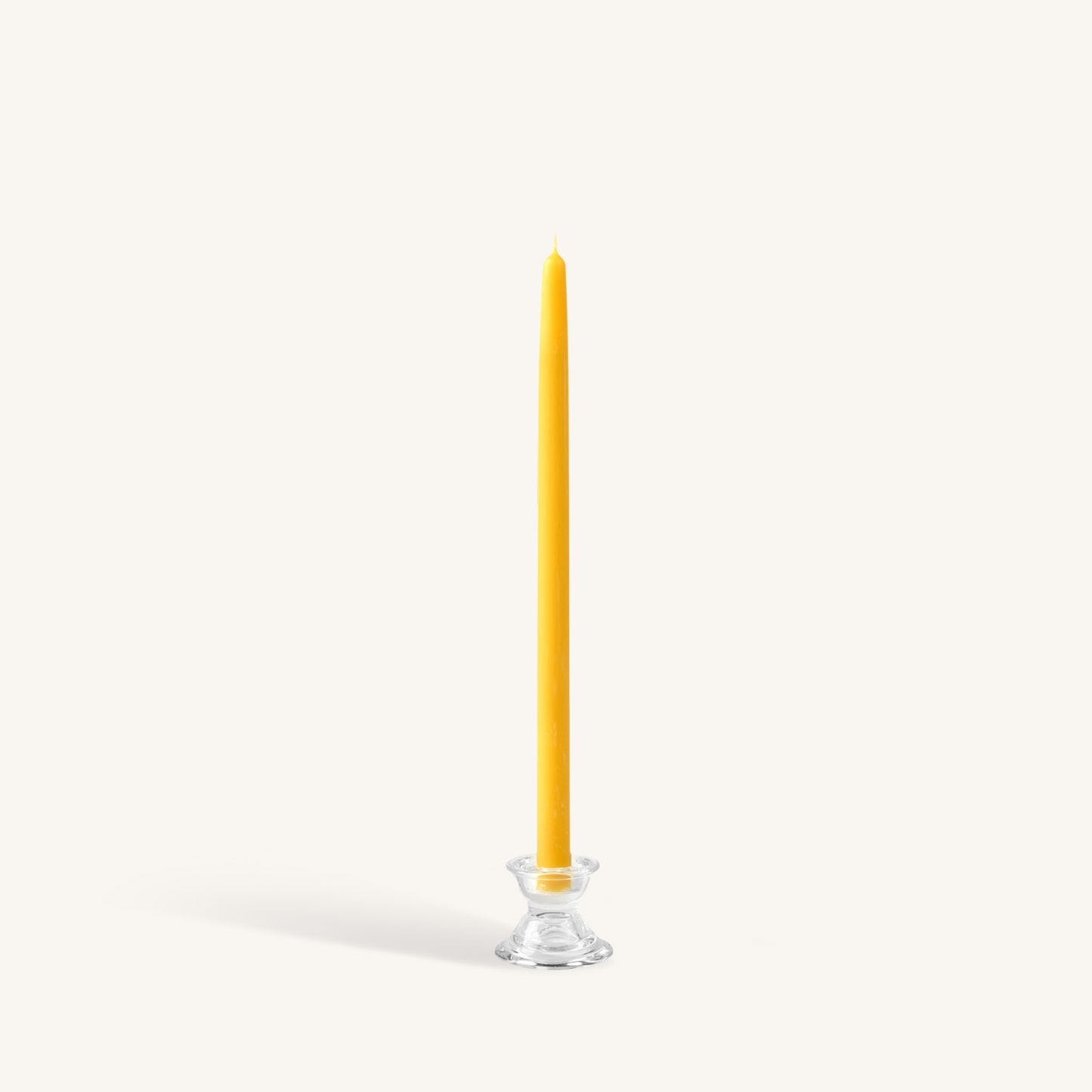 Yellow beeswax taper candle, 16 inch, pack of 4