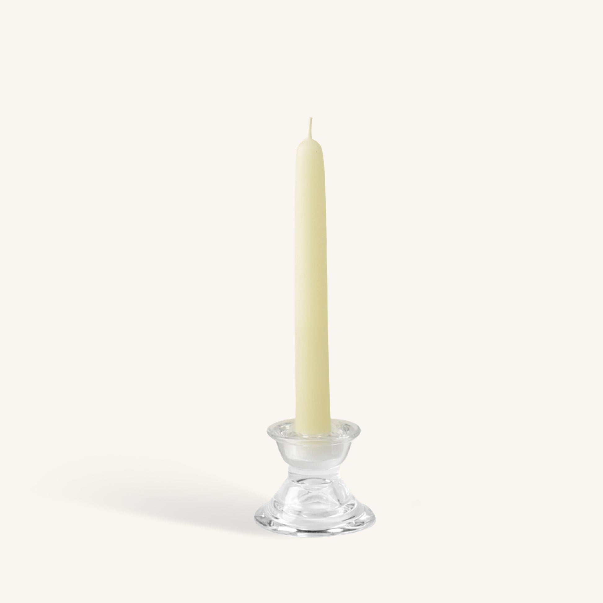 White beeswax taper candle, 8 inch, pack of 4