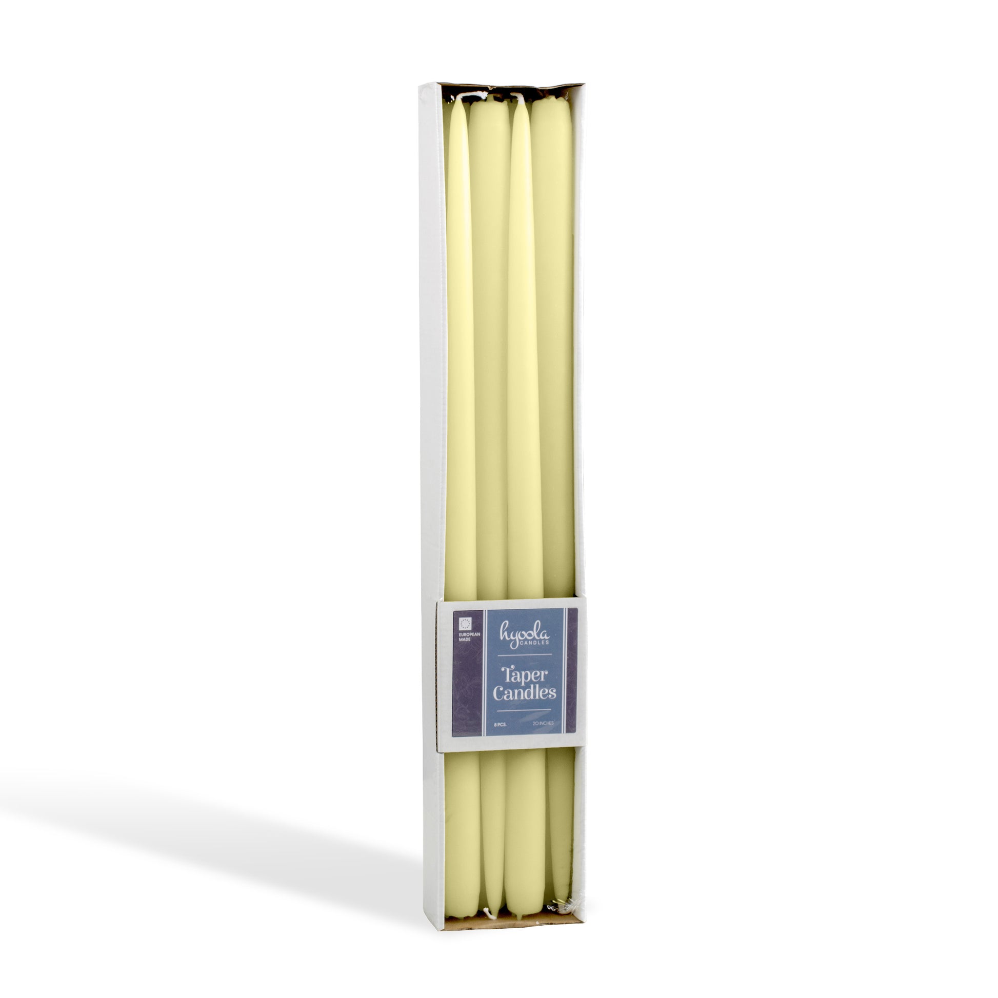 Ivory giant taper candle, 16 inch, pack of 8