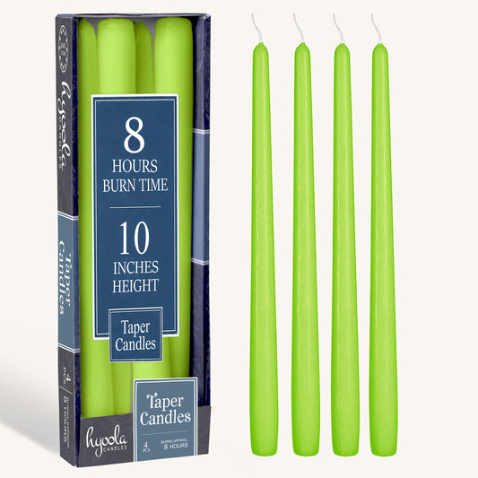 Lime Taper Candles - 10 Inch - 4 Pack
