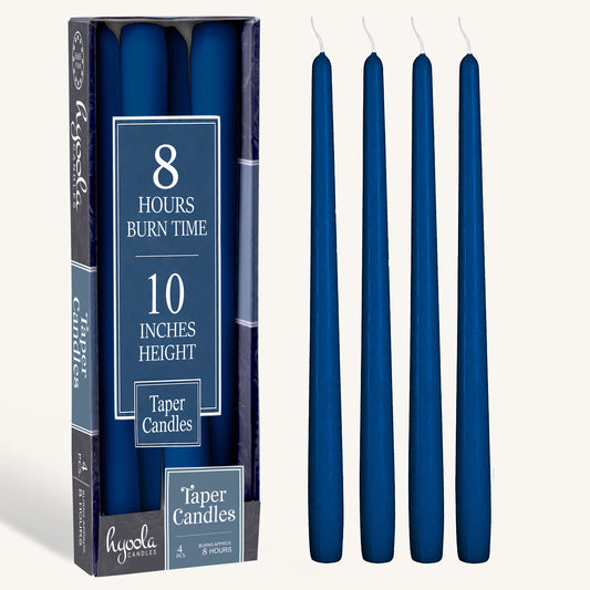 Sapphire Blue Taper Candles - 10 Inch - 4 Pack