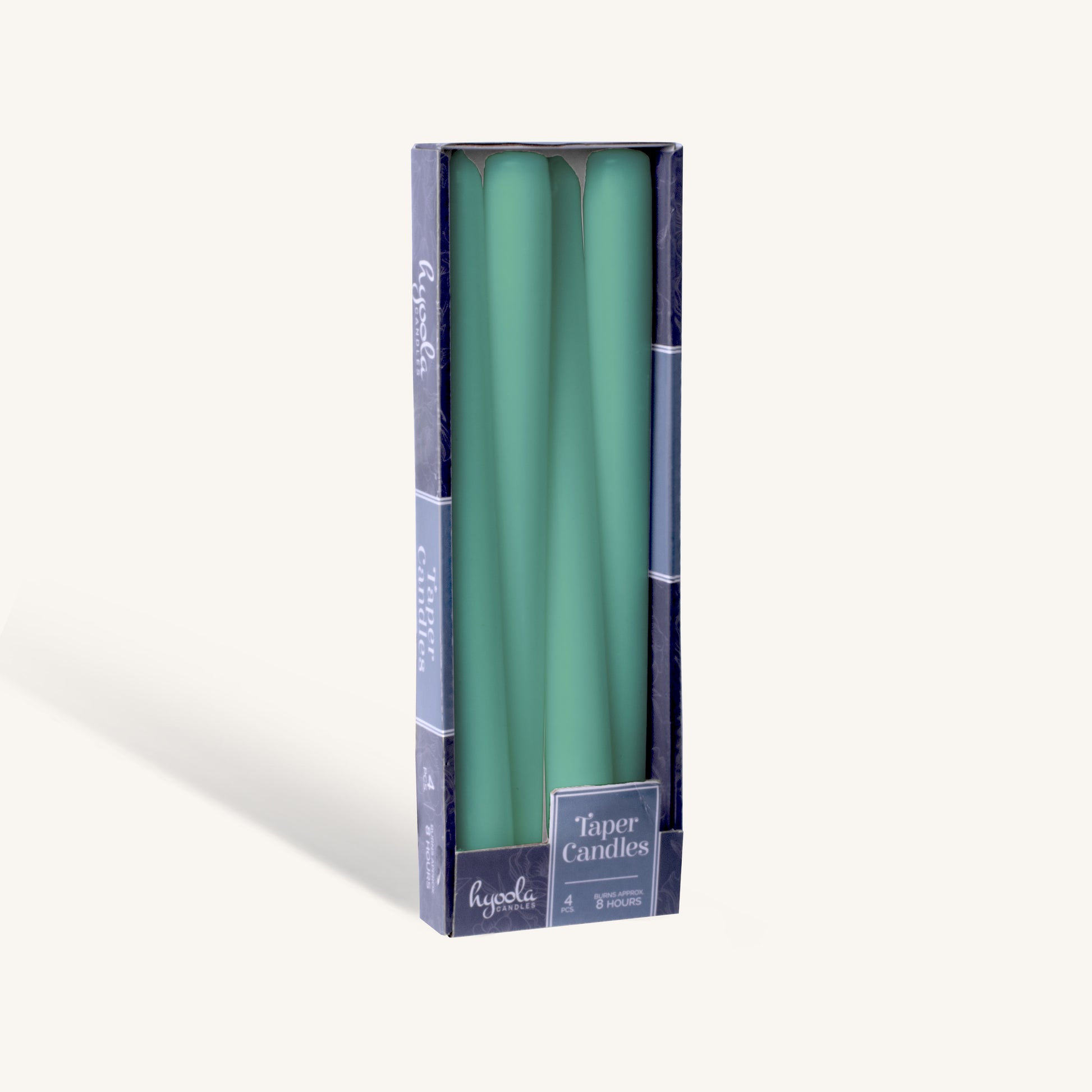 Emerald green taper candle, 10 inch, pack of 4