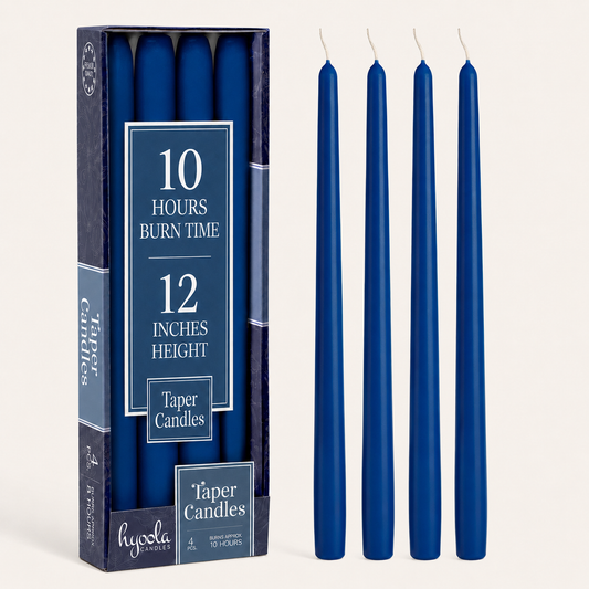 Midnight Blue Taper Candles - 12 Inch - 4 Pack