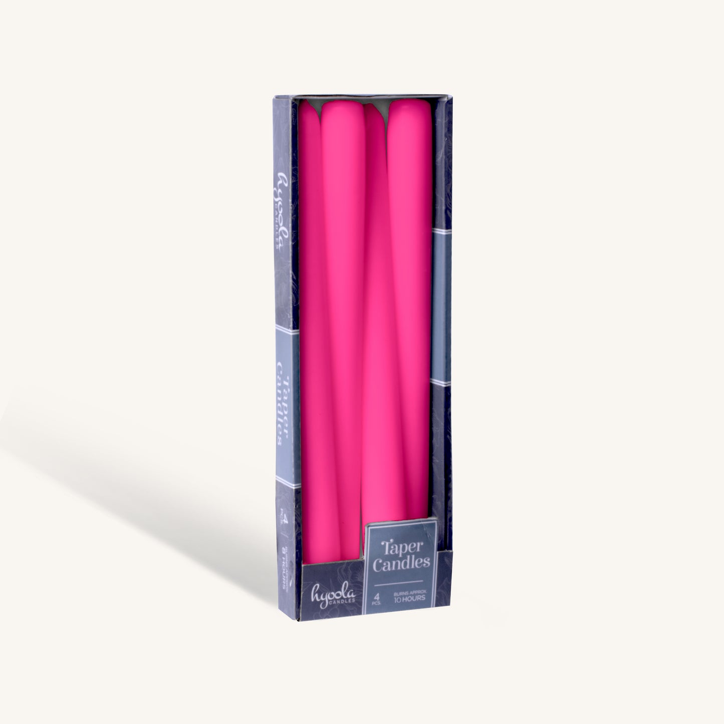 Fuchsia pink taper candle, 12 inch, pack of 4