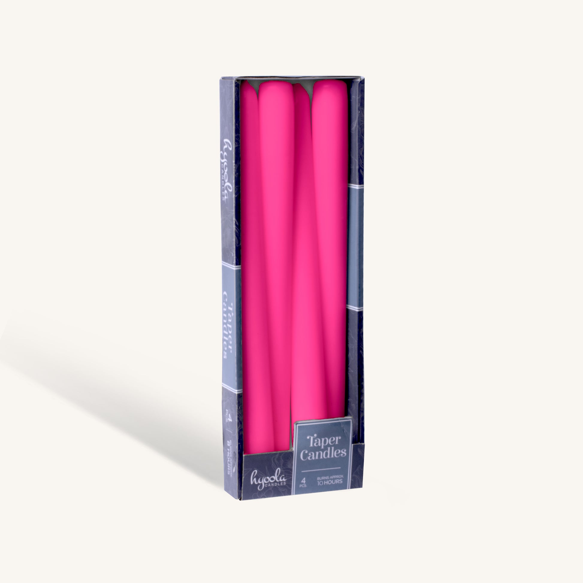 Fuchsia pink taper candle, 12 inch, pack of 4